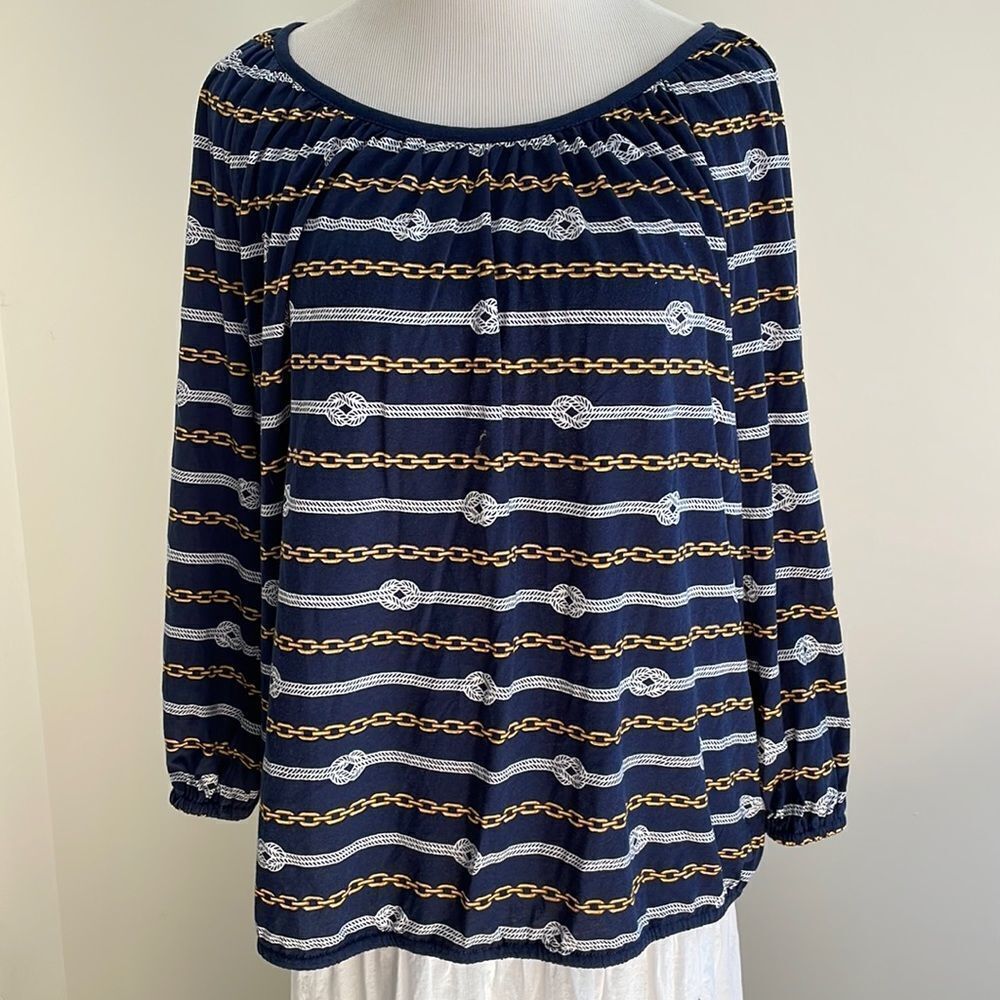 NWT Michael Kors nautical loosefitting long sleeve shirt women’s large
